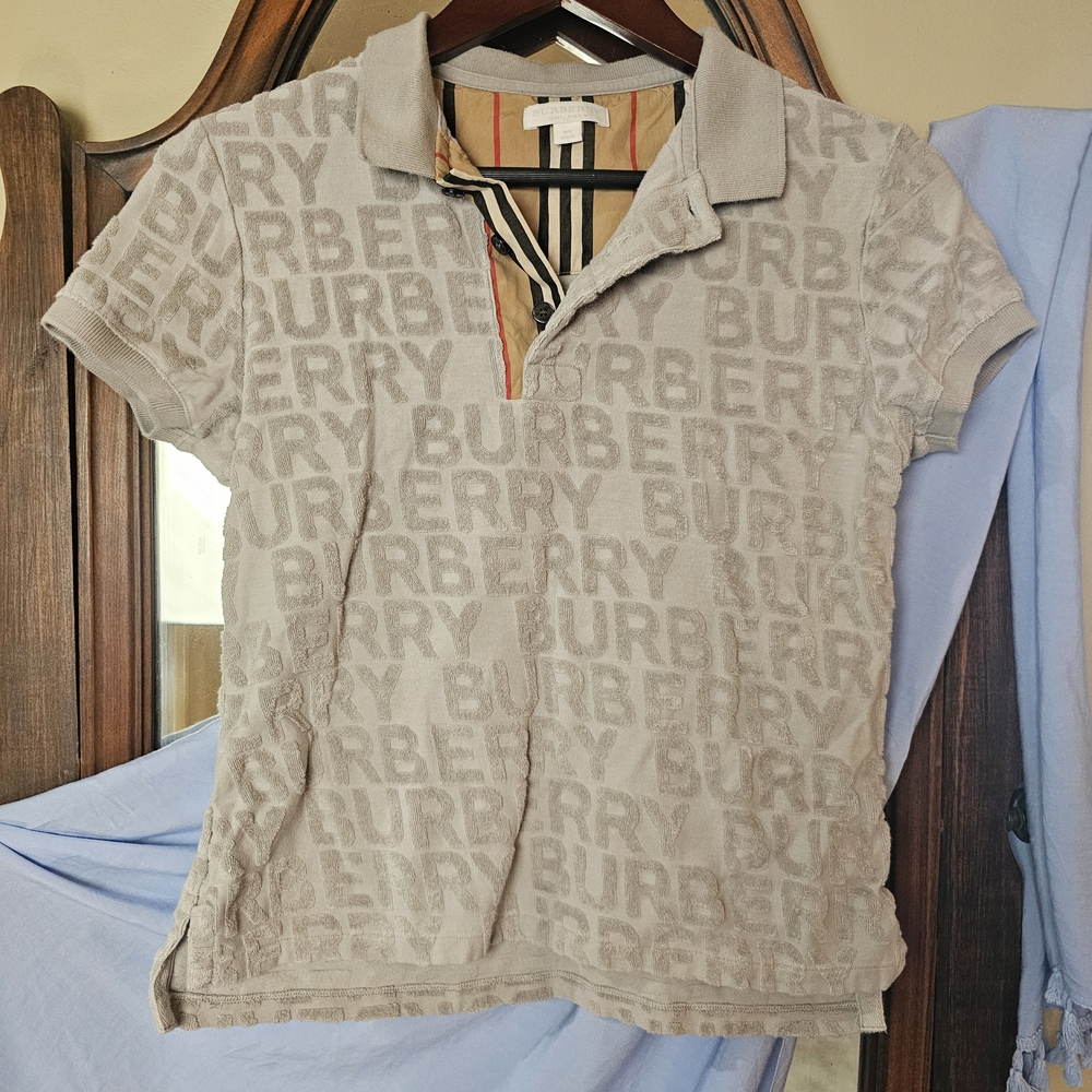 Burberry Gray Kids Polo Shirt